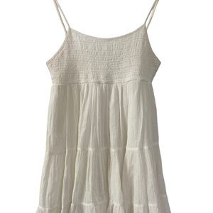 ZARA TIERED FLOWY WHITE DRESS